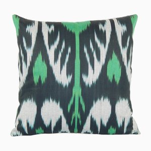 Blue Handmade Decorative Uzbekistan Ikat Square Pillow Cushion Cover