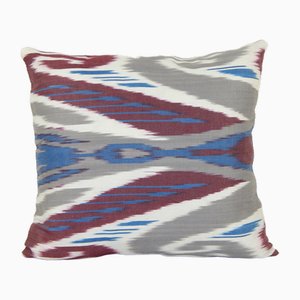 Housse de Coussin Ikat Ouzbek Décorative Faite Main Colorée