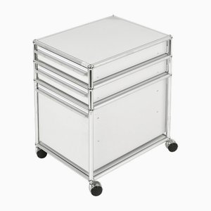 Swiss Trolley with Three Drawers in Light Grey by Fritz Haller for Usm Haller, 1965
