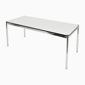 Mesa de trabajo suiza vintage en blanco de Fritz Haller para Usm Haller, 1963