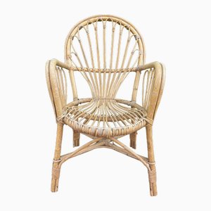 Niederländischer Mid-Century Rattan Sessel, 1960er