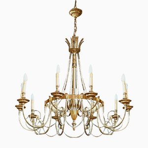 Vintage Louis XVI Chandelier with 10 Lights, 1890s, Set of 3