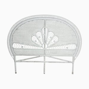 French Queen Size Headboard in Rattan and Wicker, 1960