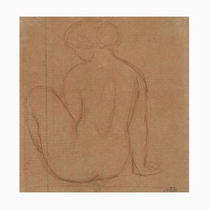 Aristide Maillol, Nackte Frau, Bleistiftzeichnung