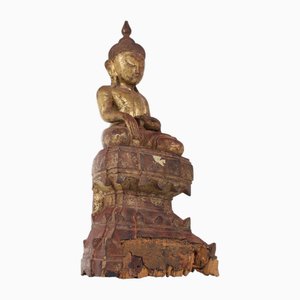 Artista birmano, Buddha, legno dorato