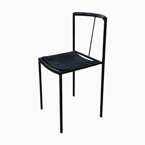 Moderner italienischer Stuhl aus schwarzem Metall & Kautschuk von Maurizio Peregalli für Zeus, 1984
