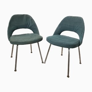 Conference Chairs with Steel Legs by Saarinen, 1960s, Set of 2