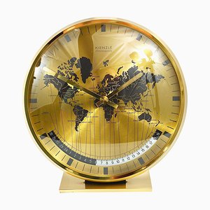 Horloge de Table Mid-Century en Laiton attribuée à Wilhelm Kienzle, Allemagne, 1960s