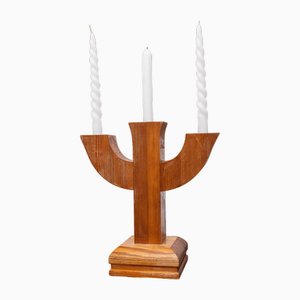 Candleholder in Wood, Italy, 1950s