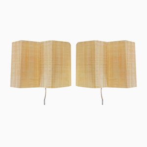 Molecular Double Light Honeycomb Flush Mounts in Fiberglass, 1950s, Set of 2