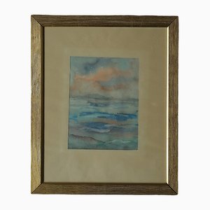 Frideborg Bryth, Landscape, Gouache, 1961, Framed