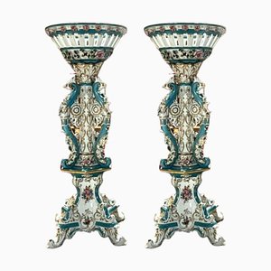 Tall Mid-Century French Porcelain Vases, Set of 2