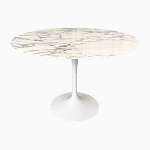 Mesa de comedor Tulip de mármol Arabescato de Eero Saarinen para Knoll International, Estados Unidos, años 60