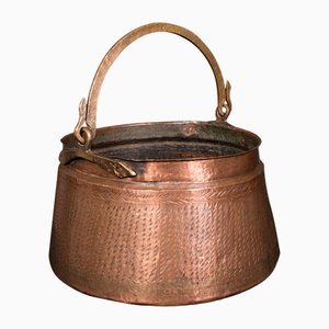 Indian Fireside Fuel Basket in Copper & Bronze, 1850s