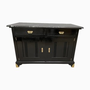 Credenza Art Nouveau originale nera, fine XIX secolo