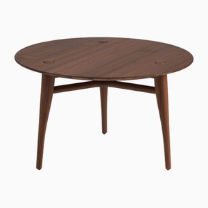 Table Basse Chilgrove Ronde 75 en Noyer par Sjoerd Vroonland pour Revised