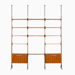 Mid-Century Italian Floor to Celling Room Divider Bookcase in the style of Franco Albini, 1960s