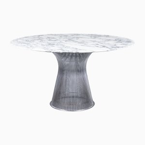 Dining Table with Arabescato Marble Plate by Warren Platner for Knoll International, 1970s