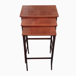 Vintage Nesting Tables in Mahogany, Set of 3