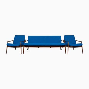 Teak Sofa and Lounge Chairs by Hartmut Lohmeyer for Wilkhahn, 1960s, Set of 3
