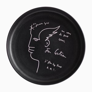 Dekorativer Teller von Jean Cocteau für Roche Bobois