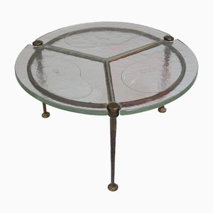 Round Forged Bronze Table in the Style of Lothar Klute, 1980