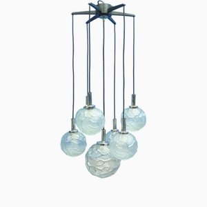 Cascade Ice Glass Hanging Lamp from Doria, 1960s