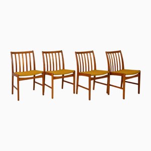 Skandinavische Teak Stühle mit Gepolsterten Sitzen, 1960er, 4 . Set