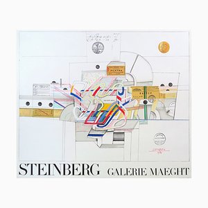 Saul Steinberg, Billete por correo aéreo, litografía, 1970