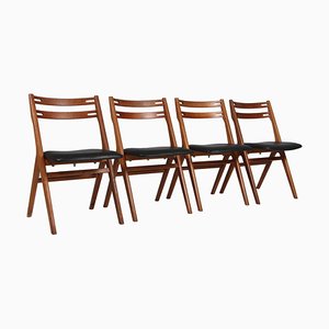 Esszimmerstühle aus Eiche & Teak von Edmund Jørgensen, 1960er, 4er Set