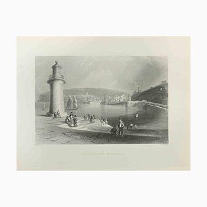 JC Armytage, Whitehaven Harbour, Aguafuerte, 1845