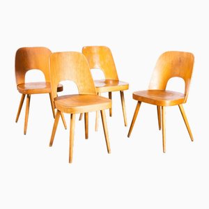 Honey Beech Model 515 Side Chairs by Oswald Haerdtl, 1950s, Set of 4