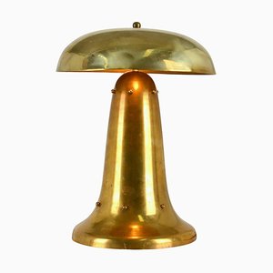Modernist Dutch Brass Mushroom Shape Table Lamp, 1920s