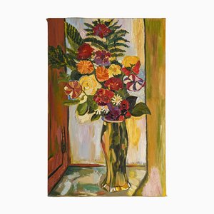 Laurence C, Bouquet de Fleurs, XXe Siècle, Huile sur Toile