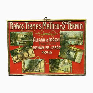 Panneau Blechschild Banos Thermas Matheu, 1900