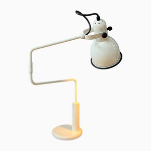 Lámpara de mesa Anvia con brazo articulado en blanco de Hoogervorst, años 70