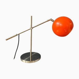 Space Age Orange Eyeball Desk Lamp in Red in the style of Gepo, 1970s
