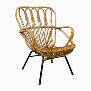 Vintage Dutch Rattan Armchair, 1960