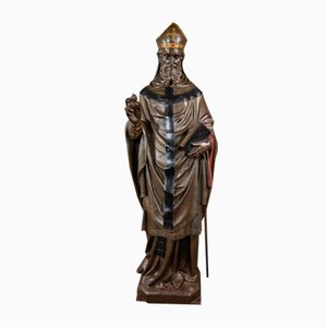 Gran estatua de hierro fundido del obispo Agustín