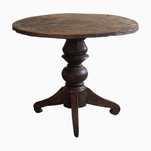 Antique Oak Dining Table with Tripod Legs