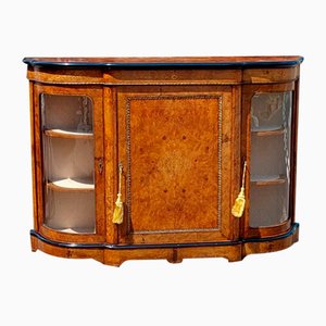 Victorian Bow Fronted Credenza in Burr Walnut