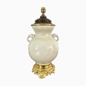 Lampe aus glasiertem chinesischem Porzellan mit Rissen, 1800er