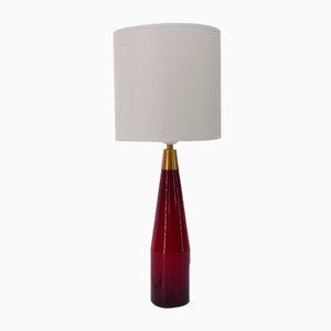 Lamp Scandinavian Red Glass Lamp from Kastrup, Denmark, 1959