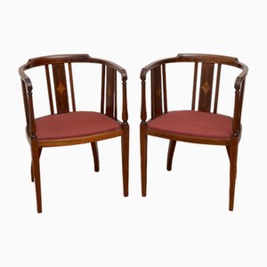 Edwardian Chairs in Mahogany, 1900s, Set of 2
