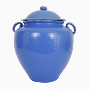 19th Century Conservation Pot in Vernisse Blue, South West of France