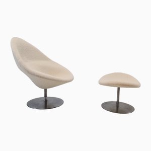 Set of Large Globe Armchair with Ottoman by Pierre Paulin for Artifort, 1960s