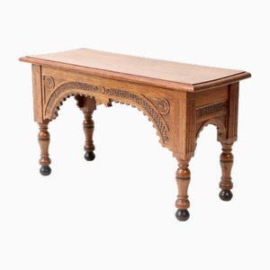 Panca o tavolino in stile rinascimentale in quercia, anni '50