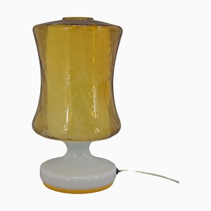 Lámpara de mesa Mid-Century de vidrio, años 70