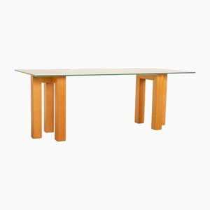 Glass Dining Table in Brown Beech from Thonet