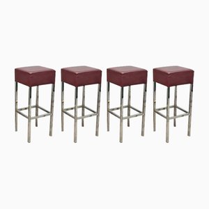 Tabourets de Bar Vintage en Chrome, 1970s, Set de 4